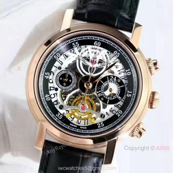 Copy Audemars Piguet Jules Audemars Watches Rose Gold Skeleton Dial 3