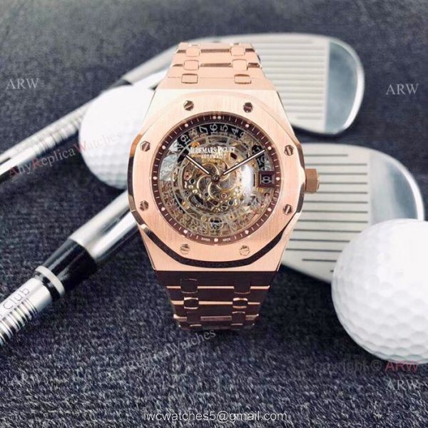 Audemars Piguet Royal Oak Rose Gold 43mm Watch / Fake AP Skeleton 3