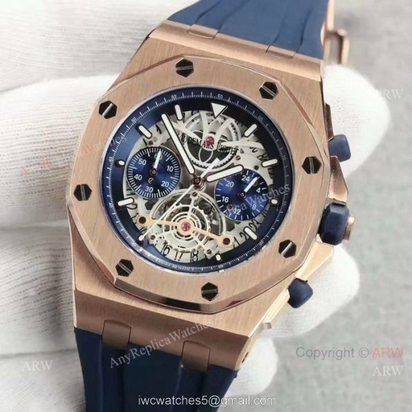 Fake Audemars Piguet Royal Oak Offshore SS Blue Watches with Super Luminous 3