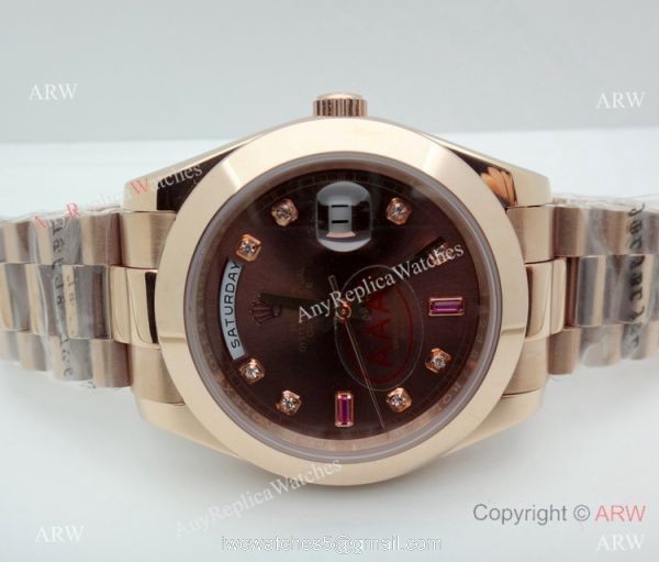 Replica Rolex Presidential Diamond Day-Date 40mm Watches Yellow Gold 3