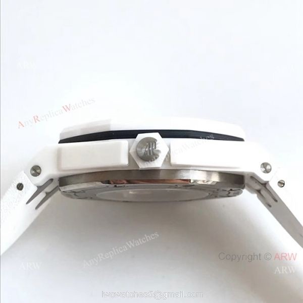 JF Factory Replica Audemars Piguet Divers Watch Swiss 3120 White Ceramic Case 3