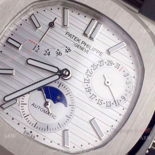 Best Quality Patek Philippe Nautilus Power Reserve Watches SS Blue Dial 3