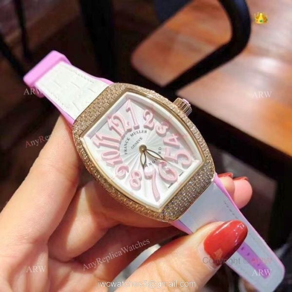 Best Replica Franck Muller Vanguard lady Watches Gold Diamond Case 3