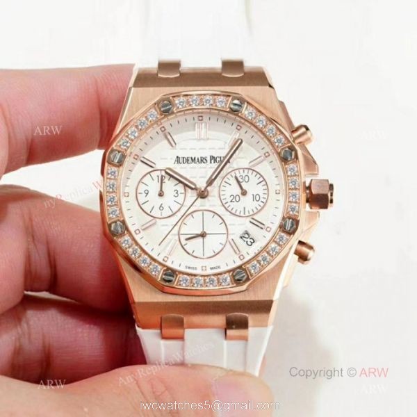 Copy Audemars Piguet Royal Oak Offshore Lady Watches Rose Gold Diamond 3