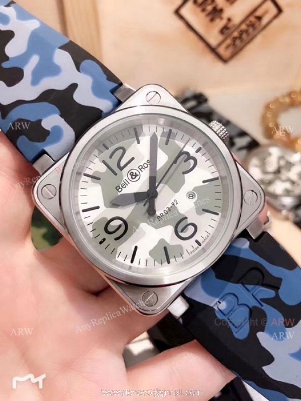 2019 New Bell and Ross Replica Watches SS Case Camouflage Strap 3