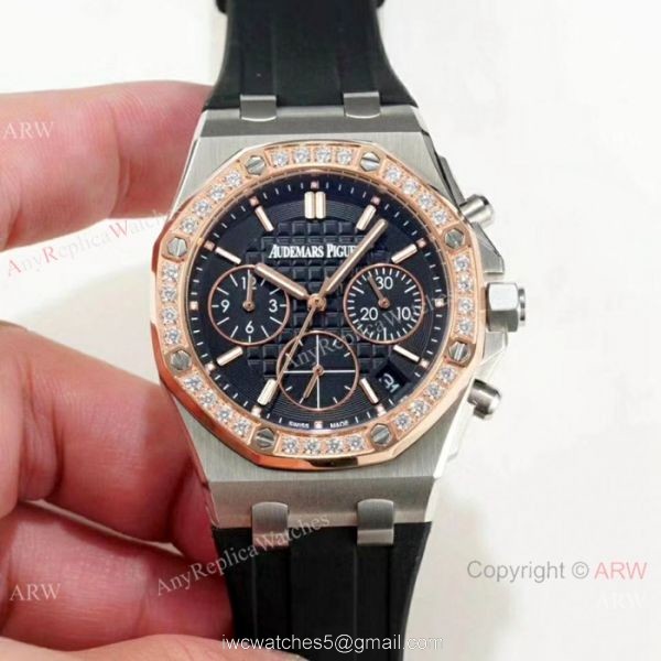 Fake Audemars Pigue Offshore 37mm Watches White Rubber Rose Gold Bezel 3
