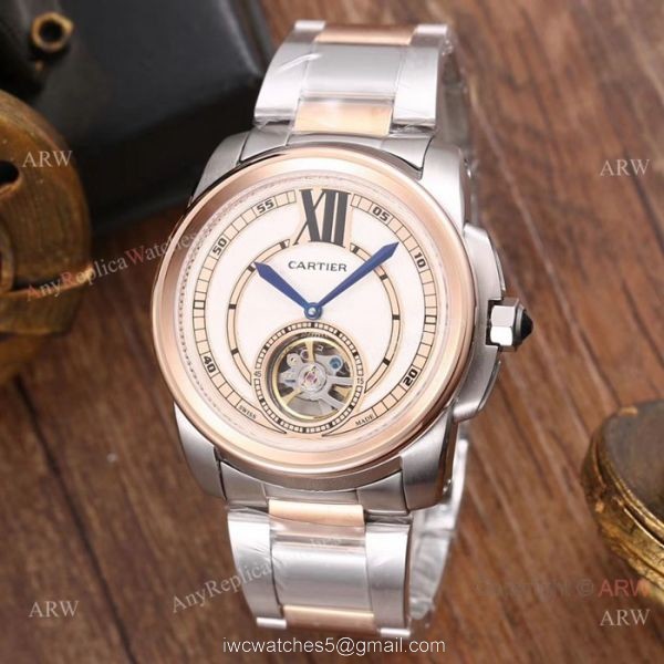 New Replica Cartier Calibre De Watches Two Tone Rose Gold 3