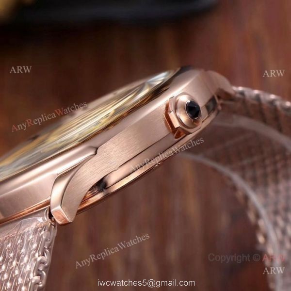 Fake Cartier Drive De Lovers Watch Rose Gold Black Dial 3