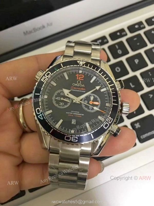 Omega Seamaster 600m Chronograph Watches SS Orange Unidirectional Bezel 3