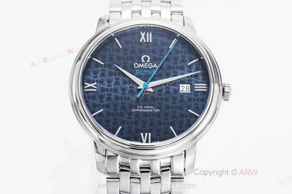 2019 Copy Omega De Ville Prestige Orbis Stainless Steel Blue Dial Swiss 2892 Watch 3