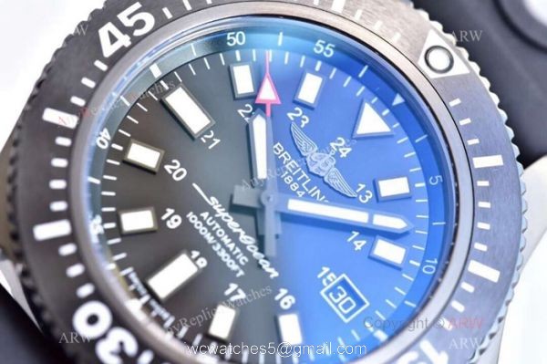AAA Grade Breitling Superocean Swiss 2824 Watch Replica SS Black Bezel 3