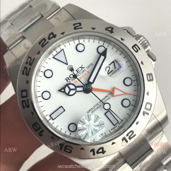 JF Factory ETA2836 V3 Replica Rolex Explorer II 42mm Watches 216570 White Face 3