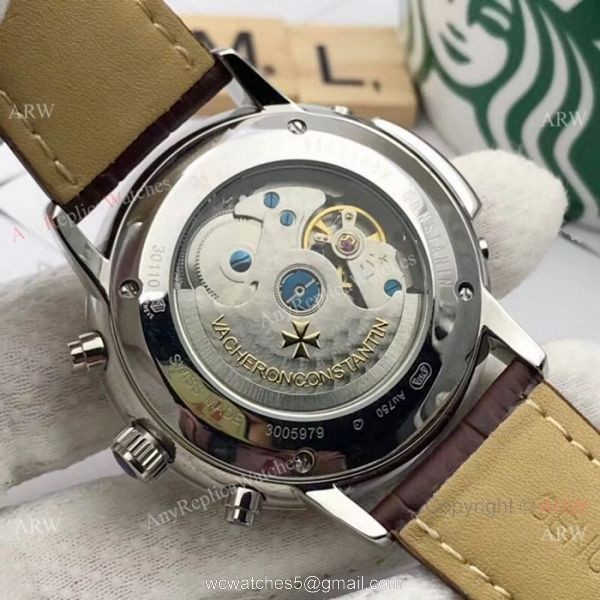 Vacheron Constantin Annual Calendar Moonphase Replica watch SS White Face 3
