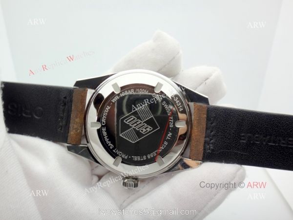 Swiss Grade Fake Oris 2836 Watch SS Dark Blue Dial Black Bezel 3