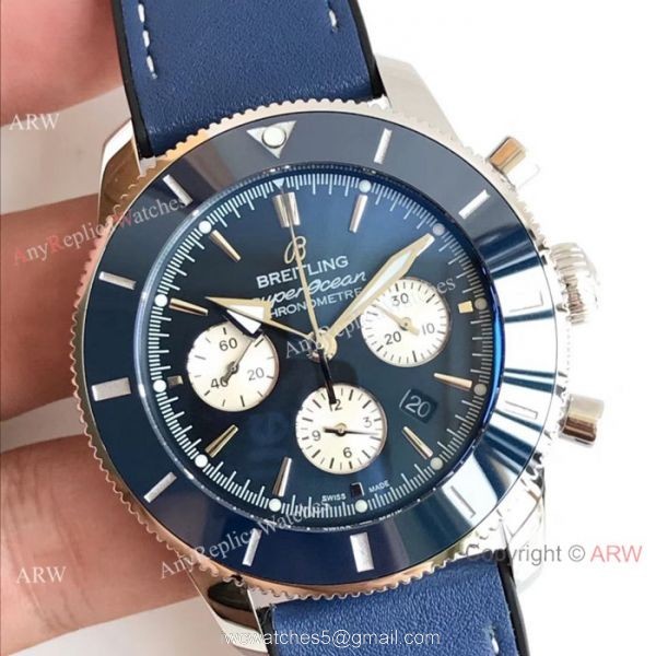 Copy Breitling Superocean Heritage II B01 Chronograph 7750 Watch SS Blue Dial 3