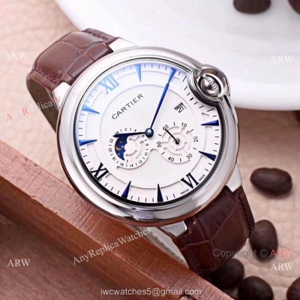 Best Quality Cartier Ballon Bleu De Moon Phase SS Automatic Replica Watch 3
