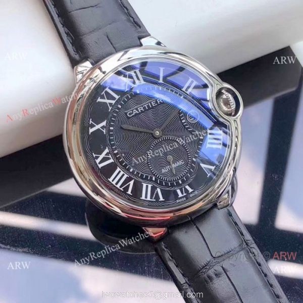 Fake Cartier Ballon Bleu De Automatic Watches SS White Roman Dial 3