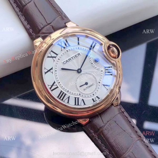 Low Price Cartier Ballon Bleu De Automatic Watches Rose Gold Black Dial 3