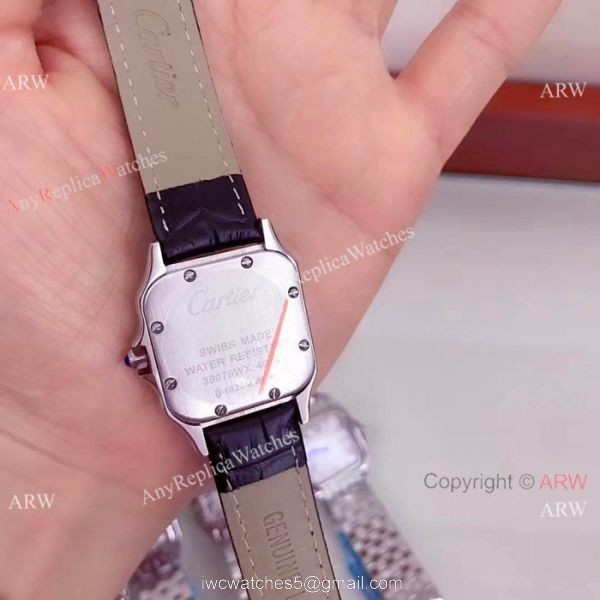 Cartier Panthere De Cartier Watch SS Black Leather Strap 3