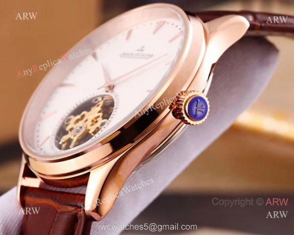 High Quality Jaeger-LeCoultre Flying Tourbillon Watch Rose Gold White Dial 3