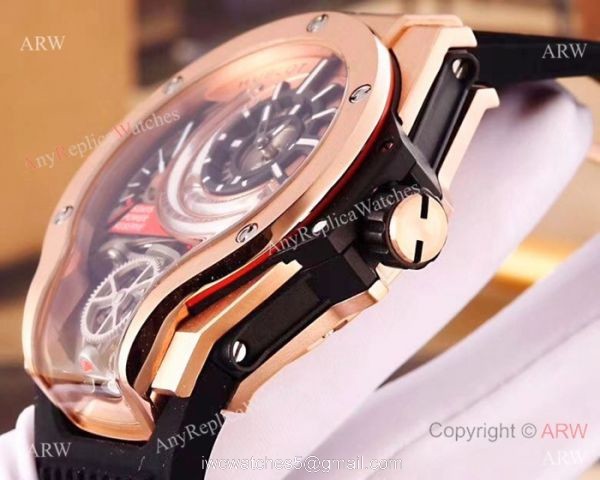 Swiss quality Copy Hublot MP-09 Tourbillon Bi-Axis Rose Gold Watch 3