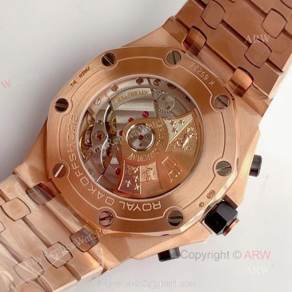 JF Factory Replica Audemars Piguet Royal Oak Offshore Rose Gold 26470OR Chronograph Watch 42mm 3