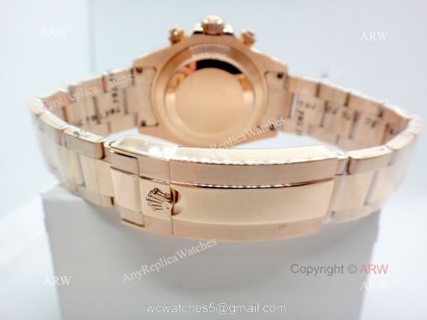 Fake Rolex with Diamond Bezel Daytona Rose Gold Diamond Face Watch 3
