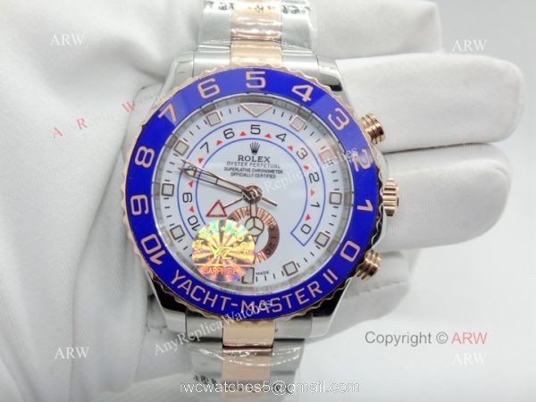 New Upgraded Rolex Yacht-Master ll 7750 Watch Benz Hand Two Tone Rose Gold 44mm 3