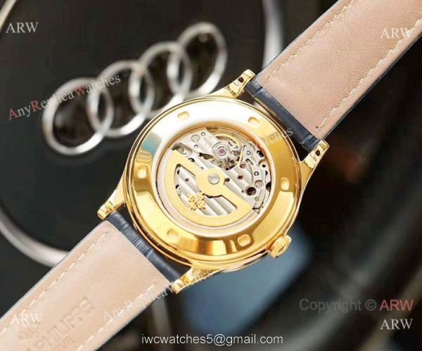 Patek Philippe Automatic Calatrava Watches Gold Case 3