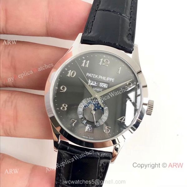 Swiss Grade One Patek Philippe Moonphase Replica Watch Ref.5396 Gray Rhodium Annual Calendar Face 3