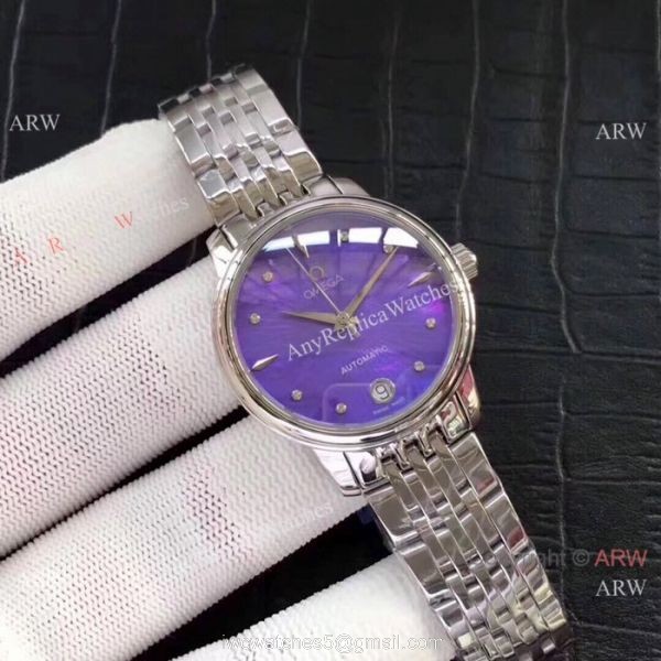 Replica Omega Women Watches Stainless Steel White Mother of Pearl Dial 3