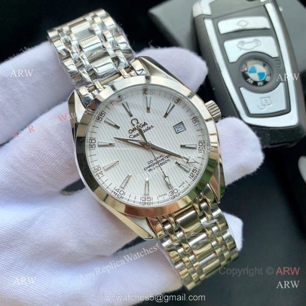 Omega Seamaster Aqua Terra Two Tone Gray Face Watches 42mm AAA Copy 3