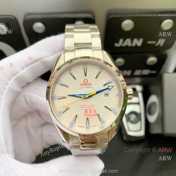 Omega Seamaster AQUA TERRA 8215 Two Tone Watch Swiss Copy 3