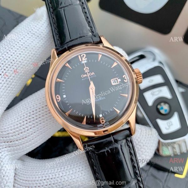 Omega Seamaster Replica Wristwatch SS Brown Leather Band 3