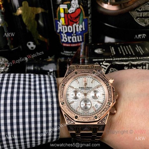 New Style Audemars Piguet Royal Oak Tattoo Watches Rose Gold Chronograph 3