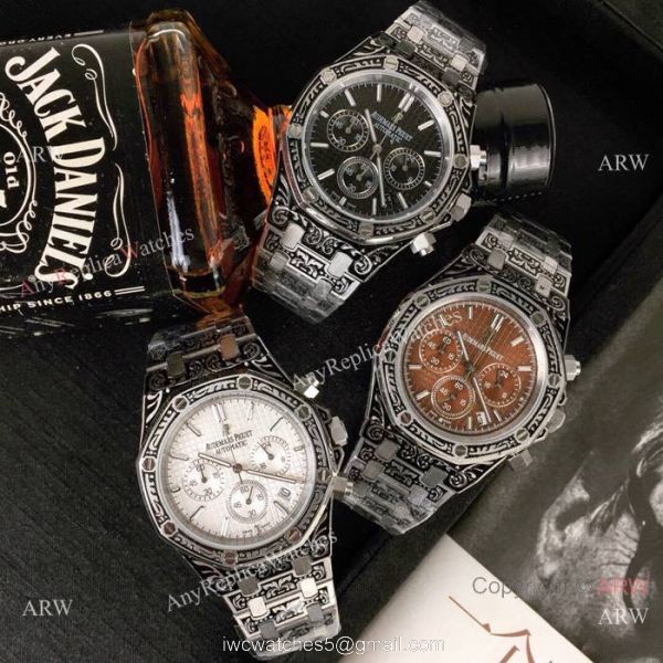 New Copy Audemars Piguet Royal Oak Tattoo Watch White Chronograph Face 3