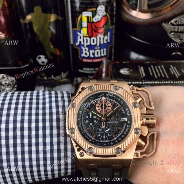 Replica Audemar Piguet Survivor Chronograph Watch Rose Gold Case 3