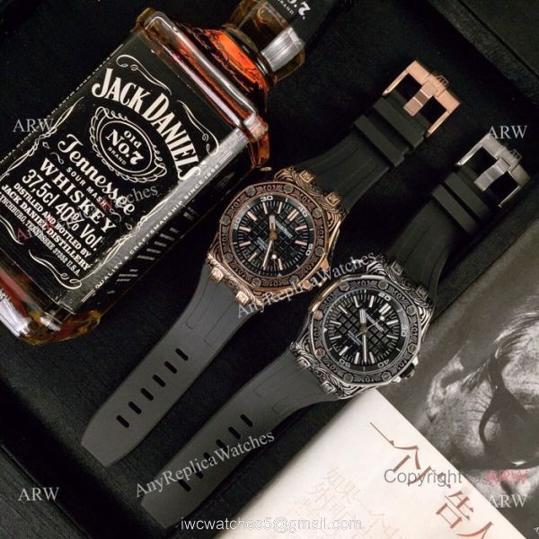 Replica Audemars Piguet Royal Oak Offshore Tattoo Watch SS Black Dial 3