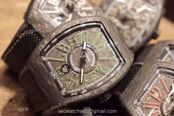 Copy Franck Muller Vanguard Automatic Watches Carbon Fibre Yellow Marker 3