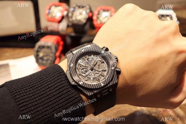 Hublot Big Bang King Chronograph Watch Black Case Rubber Strap 3