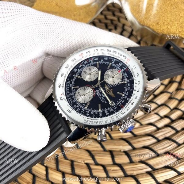 Breitling Navitimer Rubber Strap Edition Speciale Replica Watches White Face 3