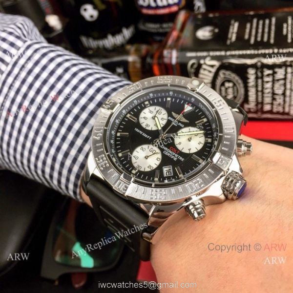 Best Replica Breitling COLT Chronograph Watch Blue Dial Blue Rubber Band 3