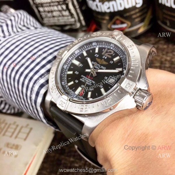 Fake Breitling COLT Automatic Blue Dial Blue Rubber Band Mens Watch 3