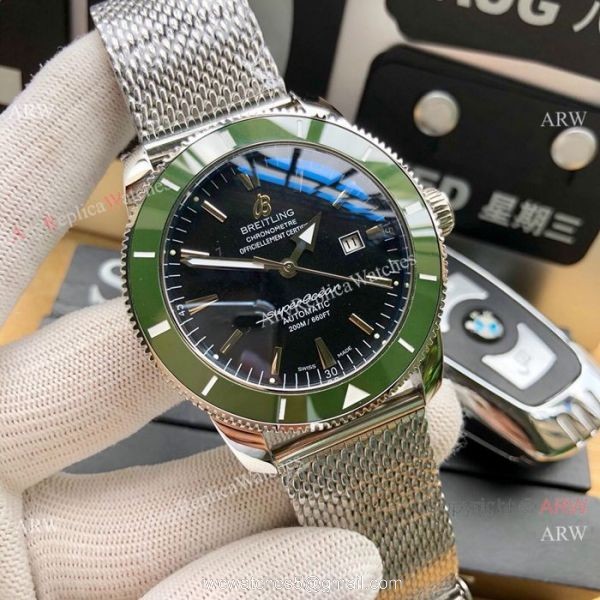 New replica Breitling Superocean Heritage Automatic Watches Blue Bezel White Dial 42mm 3