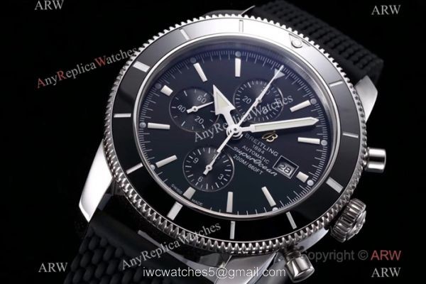 Swiss Copy Breitling Superocean Heritage Asia 7750 Watch SS Black Face 3