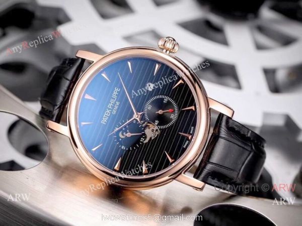Patek Philippe Calatrava 42mm Copy Watches SS White Moonphase Dial 3