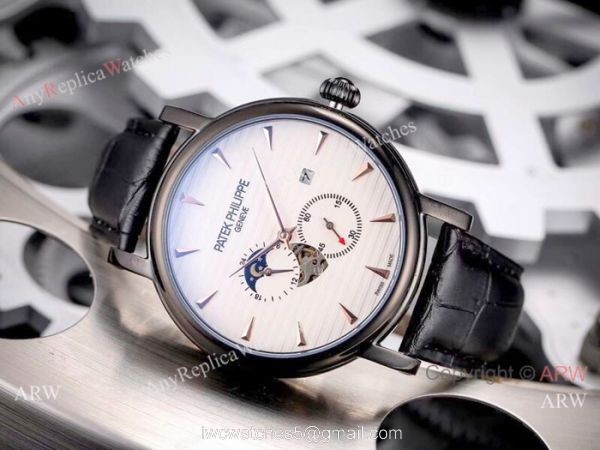 Patek Philippe geneve Calatrava Watch Gold Case Black Face 3