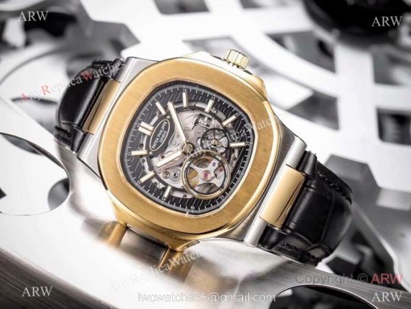 Patek Philippe Nautilus Skeleton Replica watches SS Blue Dial 3