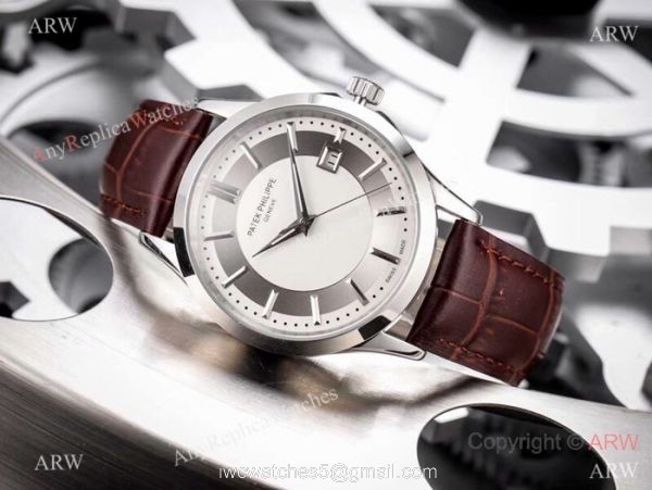 Fake Patek Philippe Calatrava 42mm Watch Rose Gold Bezel 3