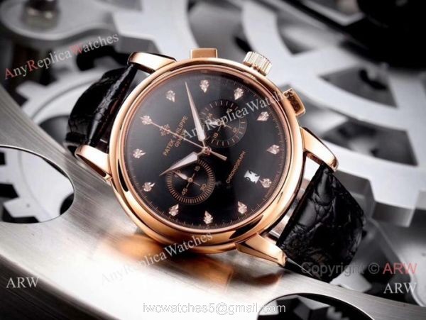Copy Patek Philippe Geneve Chronograph Watch White Dial Brown Leather Band 3
